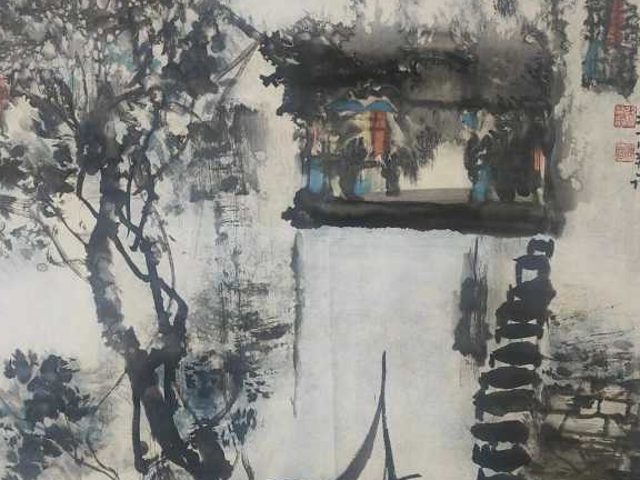 水乡画《美丽乡村》